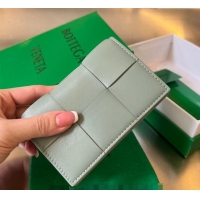 Top Quality Bottega Veneta Cassette Business Card Case Wallet in Intrecciato Calfskin 679849 Sage Green 2024