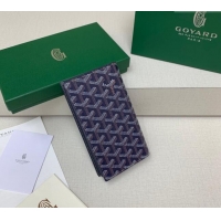 Luxurious Goyard Saint-Lambert Phone Case Wallet 8515 Navy Blue 2024