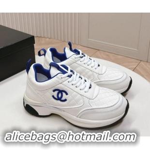 Top Grade Chanel Quilted Calfskin Sneakers White 910104