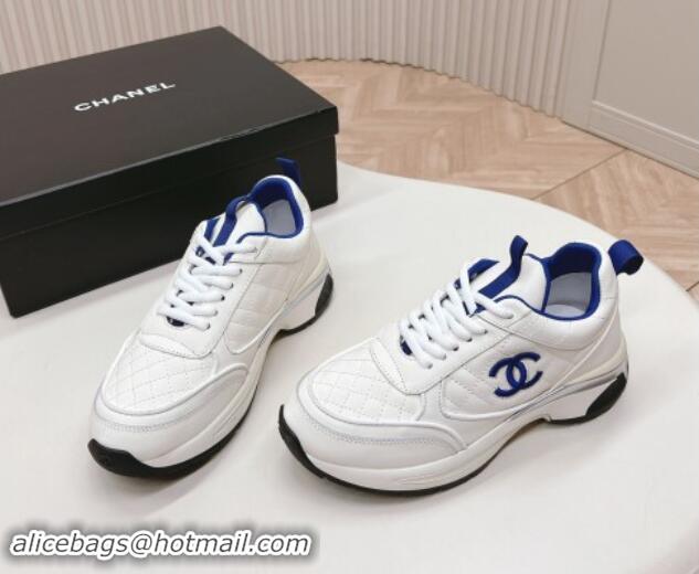 Top Grade Chanel Quilted Calfskin Sneakers White 910104