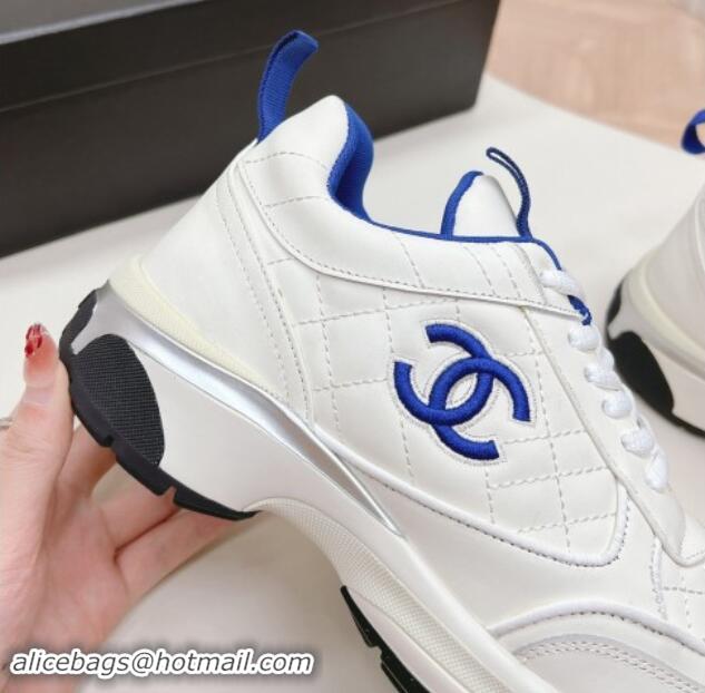 Top Grade Chanel Quilted Calfskin Sneakers White 910104