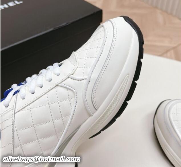 Top Grade Chanel Quilted Calfskin Sneakers White 910104