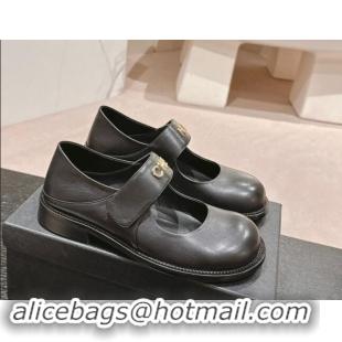 Top Design Chanel Calfskin Mary Janes Shoes Black 910126