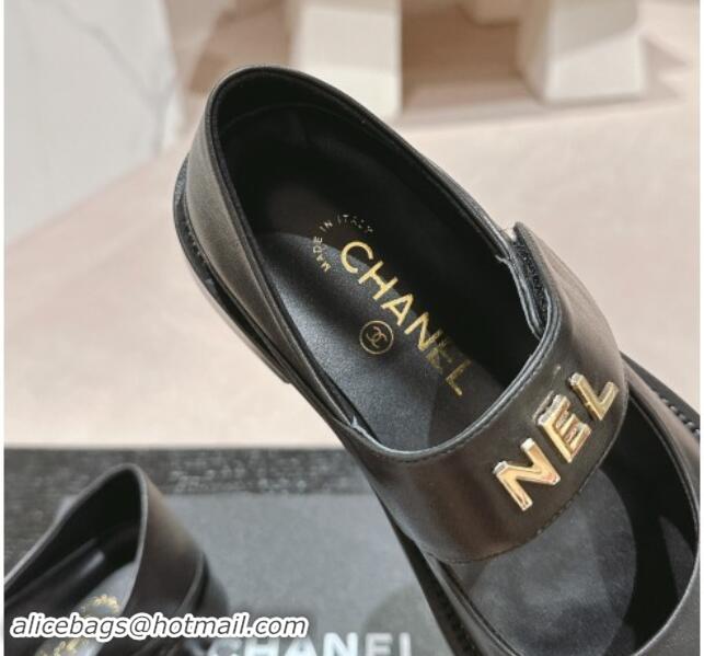 Top Design Chanel Calfskin Mary Janes Shoes Black 910126