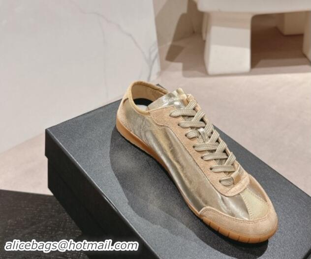 Hot Style Chanel Calfskin & Suede Sneakers Gold 910127