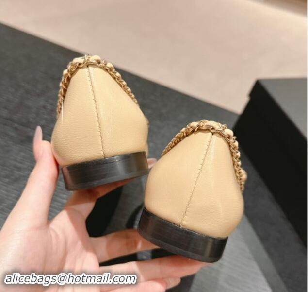 Good Quality Chanel Calfskin Ballerina Flat with Chain and Bow Black 091114