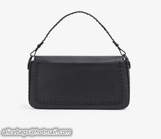 Top Quality Fendi Selleria Maxi Baguette Leather Bag FD7613 Black