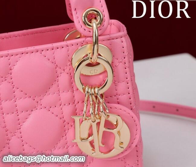 Luxury Discount Dior Micro Lady Dior Bag in Lambskin M0856 Pink 2024