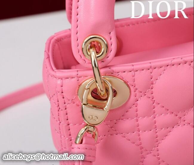 Luxury Discount Dior Micro Lady Dior Bag in Lambskin M0856 Pink 2024