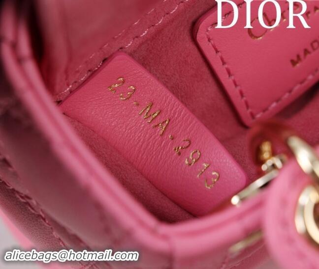 Luxury Discount Dior Micro Lady Dior Bag in Lambskin M0856 Pink 2024