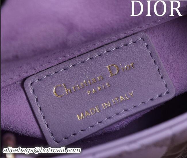 Luxury Discount Dior Micro Lady Dior Bag in Lambskin M0856 Purple 2024