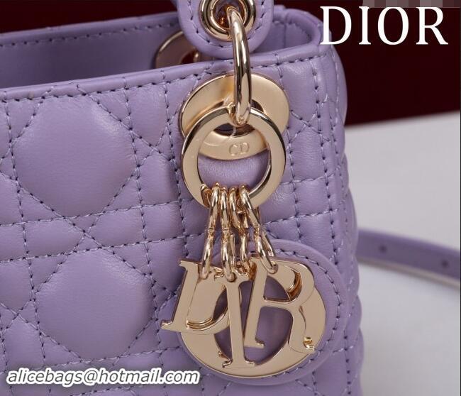 Luxury Discount Dior Micro Lady Dior Bag in Lambskin M0856 Purple 2024