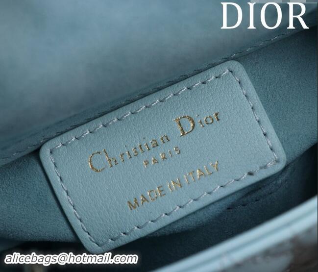 Top Grade Dior Micro Lady Dior Bag in Lambskin M0856 Light Blue 2024