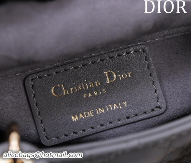 Top Grade Dior Micro Lady Dior Bag in Lambskin M0856 Dark Grey 2024