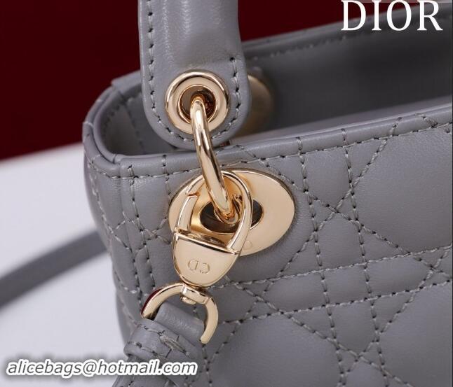 Top Grade Dior Micro Lady Dior Bag in Lambskin M0856 Dark Grey 2024