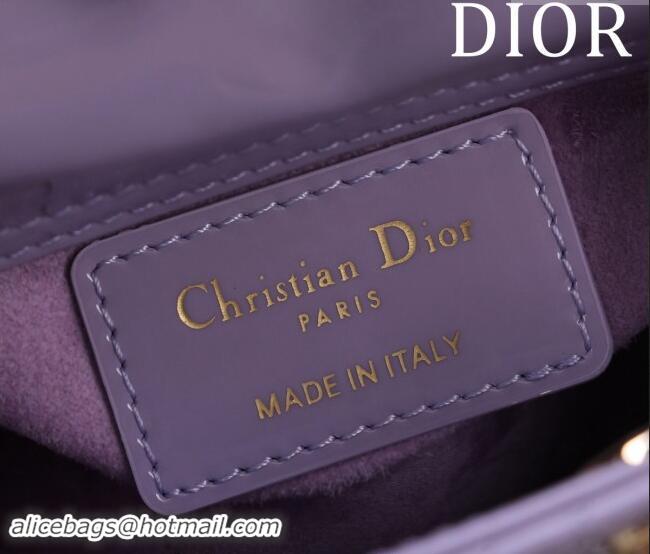 Inexpensive Dior Micro Lady Dior Bag in Patent Leather M0856 Light Purple 2024