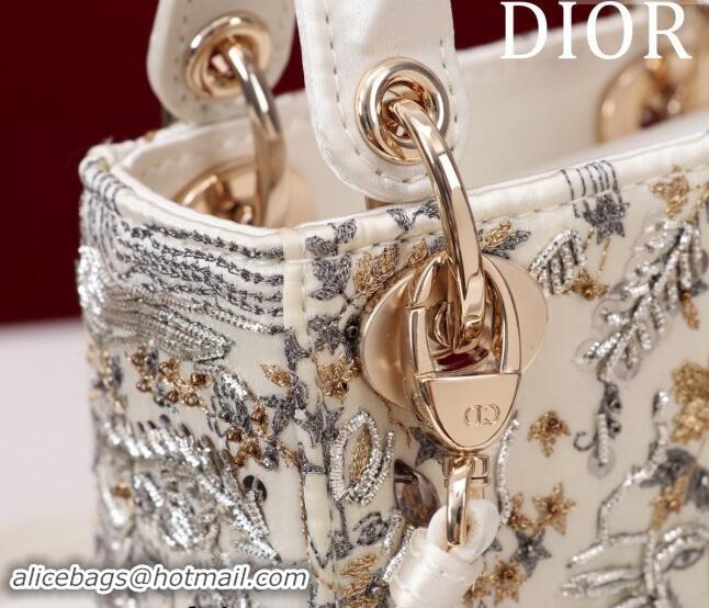 Best Quality Dior Micro Lady Dior Bag in Toile de Jouy Soleil Embroidery M0856801 White 2024