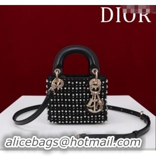 Affordable Price Dior Micro Lady Dior Bag in Bead Embroidery M085689 Black 2024