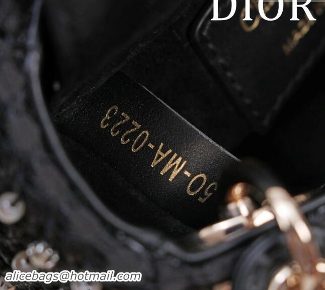 Affordable Price Dior Micro Lady Dior Bag in Bead Embroidery M085689 Black 2024