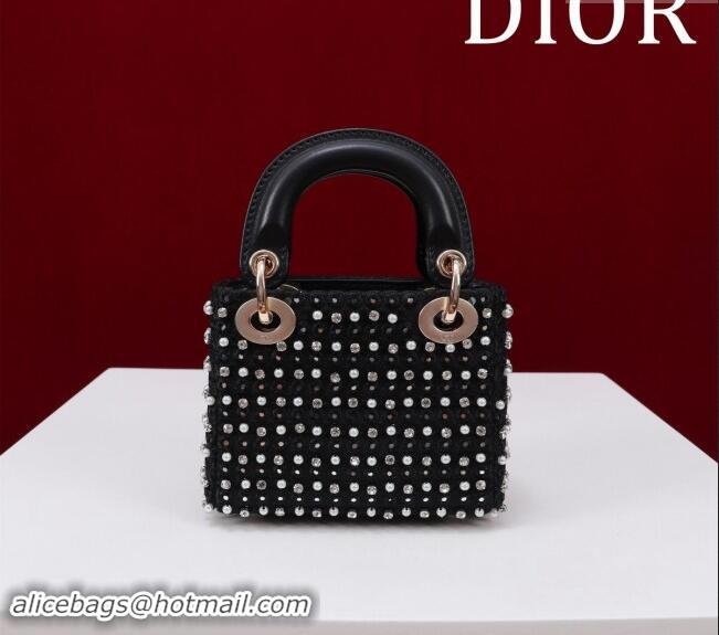 Affordable Price Dior Micro Lady Dior Bag in Bead Embroidery M085689 Black 2024