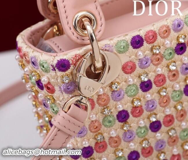 Well Crafted Dior Micro Lady Dior Bag in Bead Embroidery M085689 Pink 2024