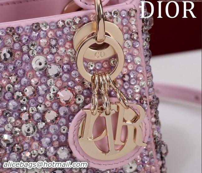 Top Grade Dior Micro Lady Dior Bag in Bead Embroidery M085690 Purple 2024