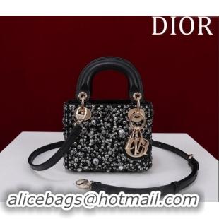 Top Grade Dior Micro Lady Dior Bag in Bead Embroidery M085690 Black 2024