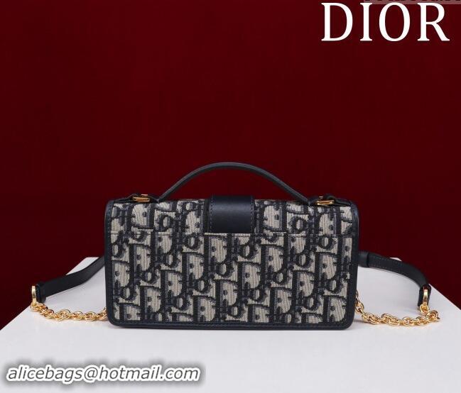 Famous Brand Dior Miss Montaigne Mini Bag in Dior Oblique Jacquard D3065 Blue 2024