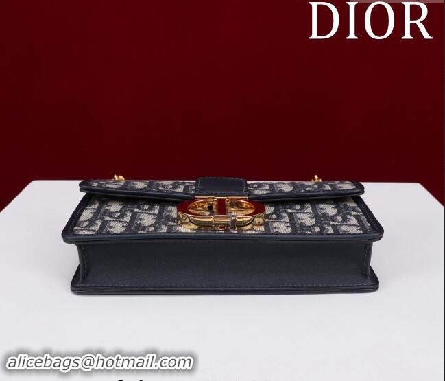 Famous Brand Dior Miss Montaigne Mini Bag in Dior Oblique Jacquard D3065 Blue 2024