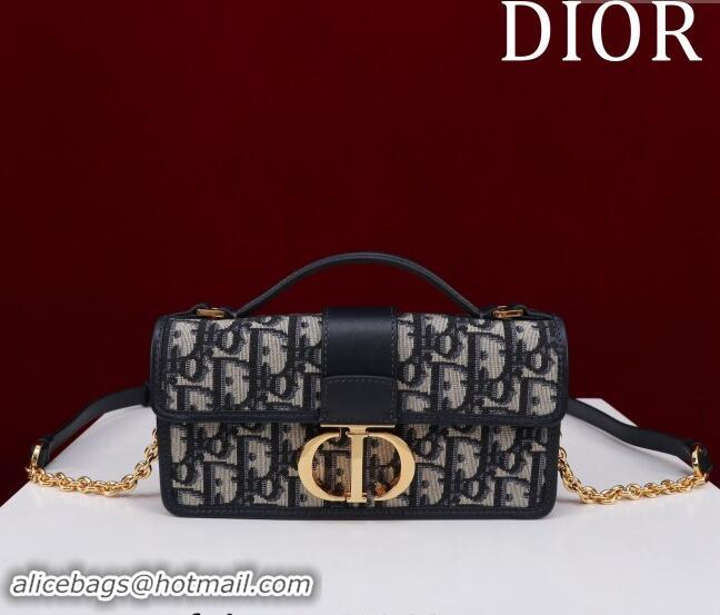 Famous Brand Dior Miss Montaigne Mini Bag in Dior Oblique Jacquard D3065 Blue 2024