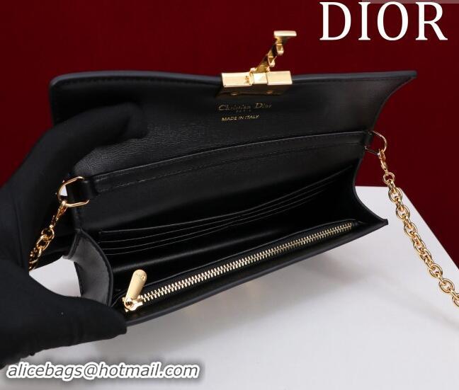 Top Quality Dior Miss Montaigne Mini Bag in Smooth Calfskin D3066 Black 2024