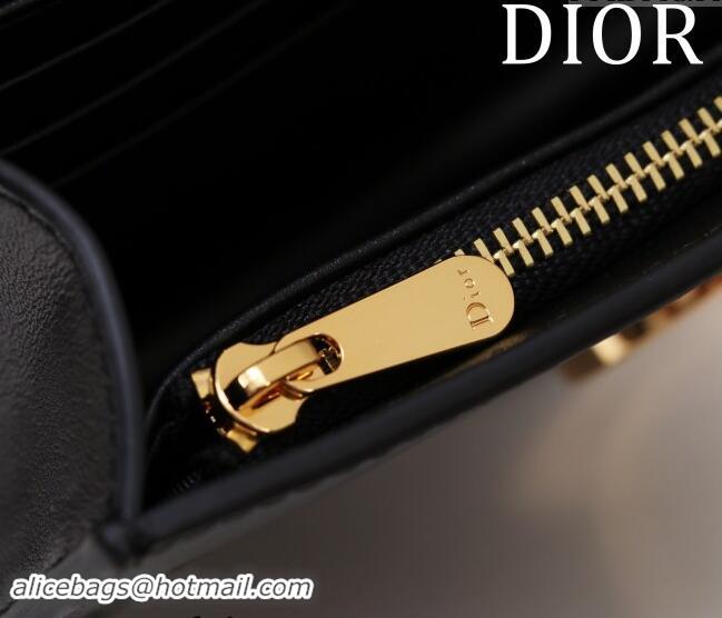 Top Quality Dior Miss Montaigne Mini Bag in Smooth Calfskin D3066 Black 2024