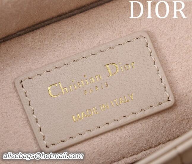 New Design Dior Small Lady D-Joy Bag in Two-Tone Cannage Lambskin M0541 Beige/White 2024