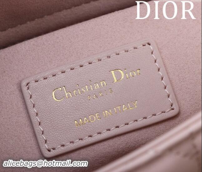 Top Quality Dior Small Lady D-Joy Bag in Two-Tone Cannage Lambskin M0541 Pink/Green 2024