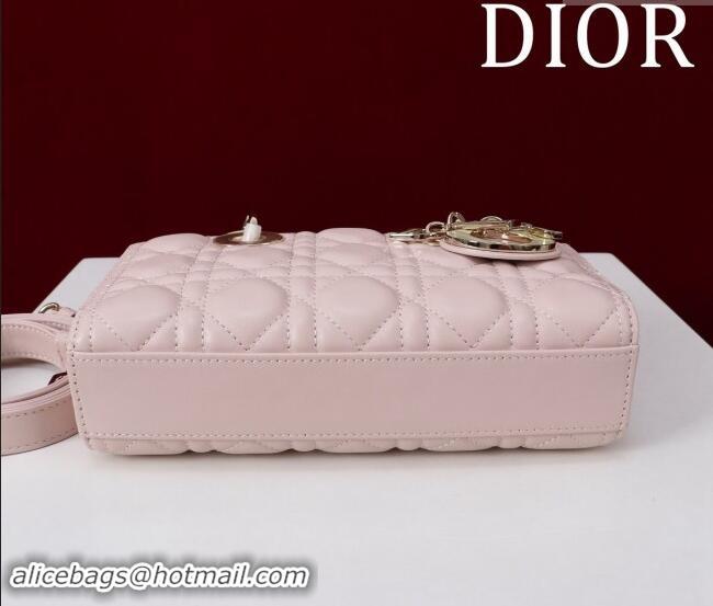 Top Quality Dior Small Lady D-Joy Bag in Two-Tone Cannage Lambskin M0541 Pink/Green 2024