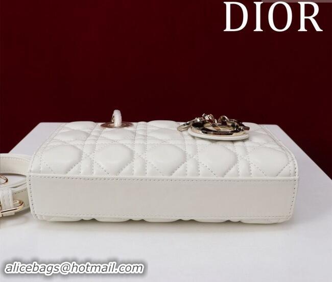 Luxurious Dior Small Lady D-Joy Bag in Two-Tone Cannage Lambskin M0541 White/Black 2024