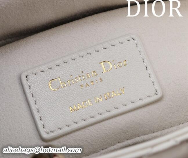 Luxurious Dior Small Lady D-Joy Bag in Two-Tone Cannage Lambskin M0541 White/Black 2024