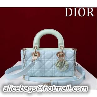 Top Grade Dior Small Lady D-Joy Bag in Two-Tone Cannage Lambskin M0541 Blue/Green 2024