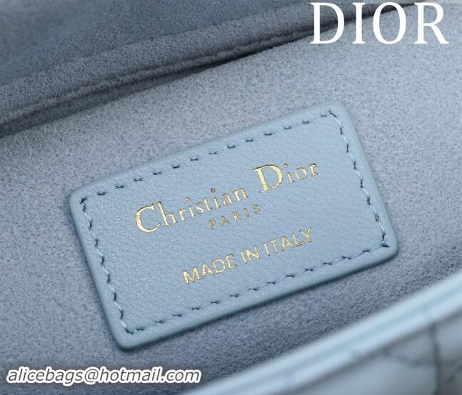 Top Grade Dior Small Lady D-Joy Bag in Two-Tone Cannage Lambskin M0541 Blue/Green 2024