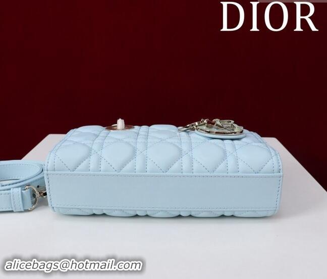 Top Grade Dior Small Lady D-Joy Bag in Two-Tone Cannage Lambskin M0541 Blue/Green 2024