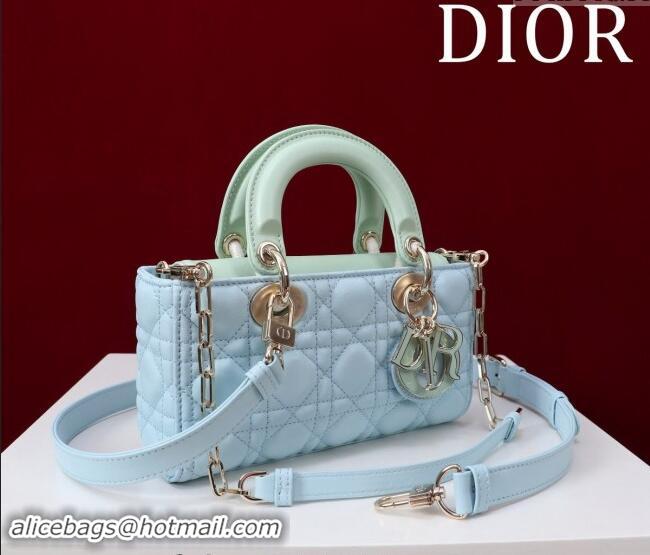 Top Grade Dior Small Lady D-Joy Bag in Two-Tone Cannage Lambskin M0541 Blue/Green 2024