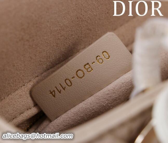 Promotional Dior Small Lady Bag in Two-Tone Cannage Lambskin M0538 Beige/White 2024