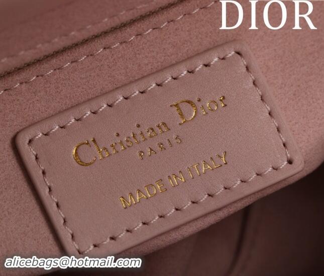 Buy Fashionable Dior Small Lady Bag in Two-Tone Cannage Lambskin M0538 Pink/Green 2024