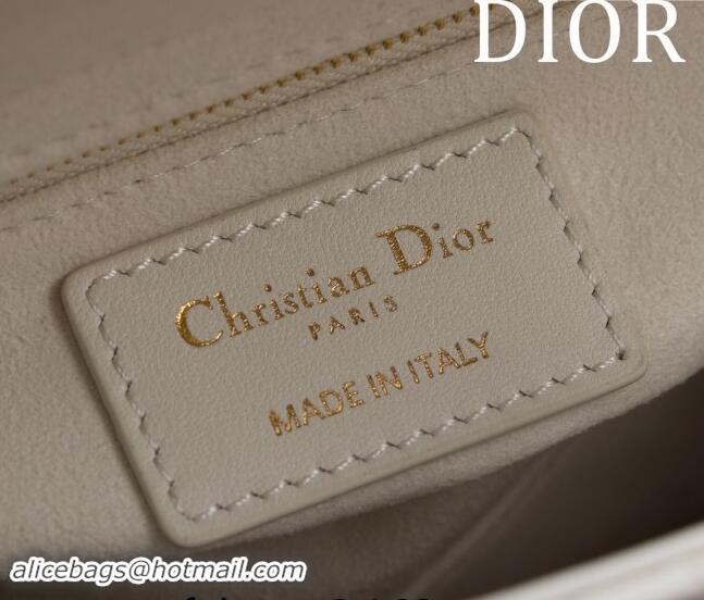 Famous Brand Dior Small Lady Bag in Two-Tone Cannage Lambskin M0538 White/Black 2024