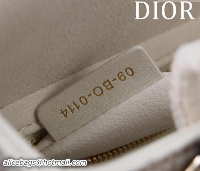 Famous Brand Dior Small Lady Bag in Two-Tone Cannage Lambskin M0538 White/Black 2024