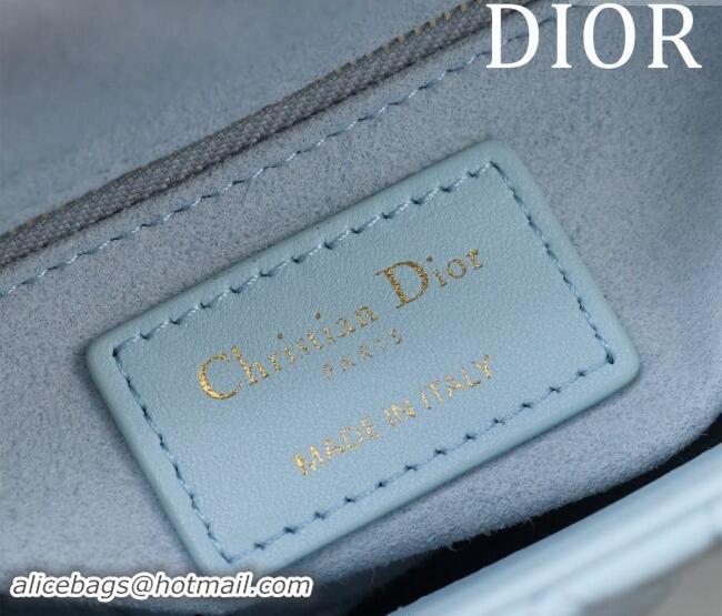 Famous Brand Dior Small Lady Bag in Two-Tone Cannage Lambskin M0538 Blue/Green 2024