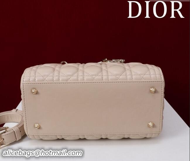 Top Design Dior Medium Lady Bag in Two-Tone Cannage Lambskin M0565 Beige/White 2024