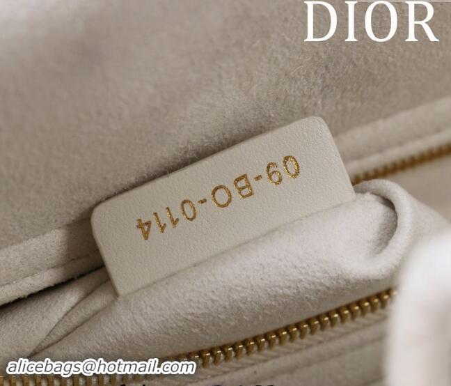 Pretty Style Dior Medium Lady Bag in Two-Tone Cannage Lambskin M0565 White/Black 2024