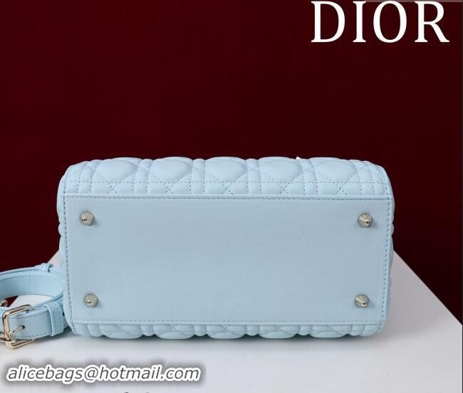 Market Sells Dior Medium Lady Bag in Two-Tone Cannage Lambskin M0565 Blue/Green 2024