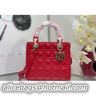 Grade Design Dior Medium Classic Lady Bag in Cannage Lambskin M0565 Red 2024